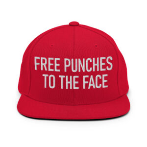 'Free Punches to the Face' Embroidered Snapback Hat